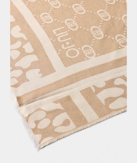 Liu Jo Stola Jacquard Monogram Animalier Nera - 2F5040T0300