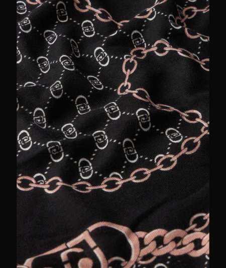 Liu Jo Foulard ECS Logo Metalflow 120x120 Nero - 2F5073T0300