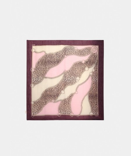 Liu Jo Foulard ECS Chain Animalier 120x12 Nero - 2F5074T0300