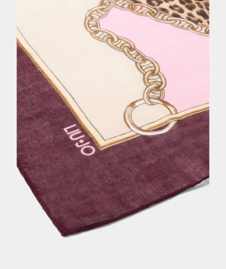 Liu Jo Foulard ECS Chain Animalier 120x12 Nero - 2F5074T0300