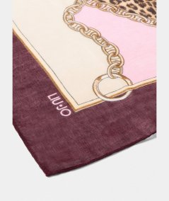 Liu Jo Foulard ECS Chain Animalier 120x12 Nero - 2F5074T0300