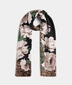 Liu Jo Stola Flower Animalier 70x180 Nera - 2F5077T0300