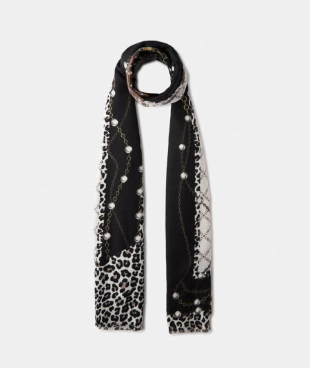 Liu Jo Stola ECS Pearls Animalier 70x180 Nera - 2F5081T0300