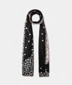 Liu Jo Stola ECS Pearls Animalier 70x180 Nera - 2F5081T0300