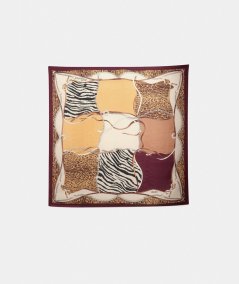 Liu Jo Foulard Ribbon Animalier 120x120 Nero - 2F5083T0300