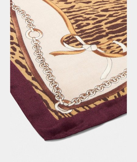 Liu Jo Foulard Ribbon Animalier 120x120 Nero - 2F5083T0300