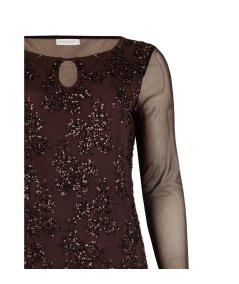 Blusa Cioccolato Tulle e Paillettes Rinascimento Curvy