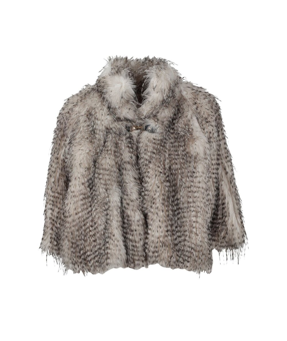 Cappotto Pelliccia Ecologica Beige Rinascimento Curvy