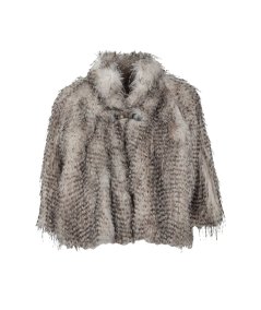 Cappotto Pelliccia Ecologica Beige Rinascimento Curvy