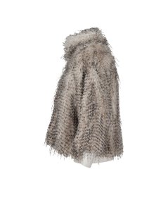 Cappotto Pelliccia Ecologica Beige Rinascimento Curvy