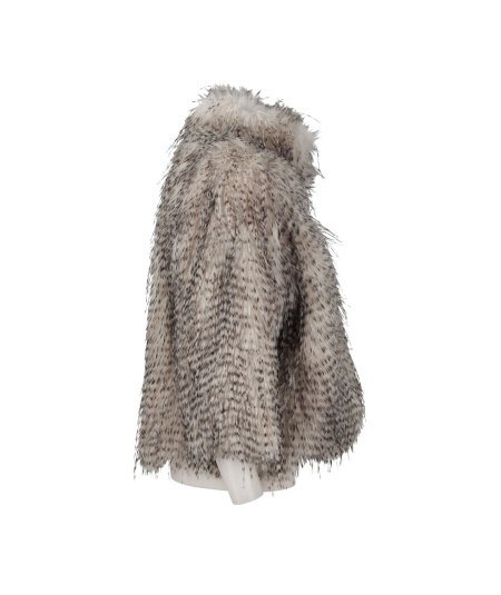 Cappotto Pelliccia Ecologica Beige Rinascimento Curvy