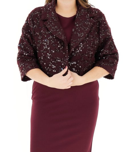 Giacca Aperta Bordeaux Rinascimento Curvy