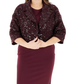 Giacca Aperta Bordeaux Rinascimento Curvy