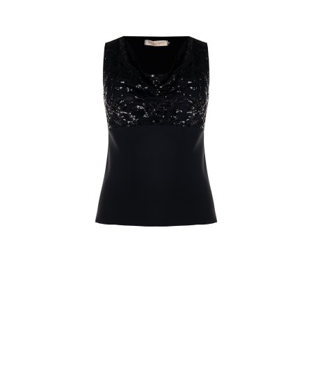 Top Sfiancato Nero Rinascimento Curvy