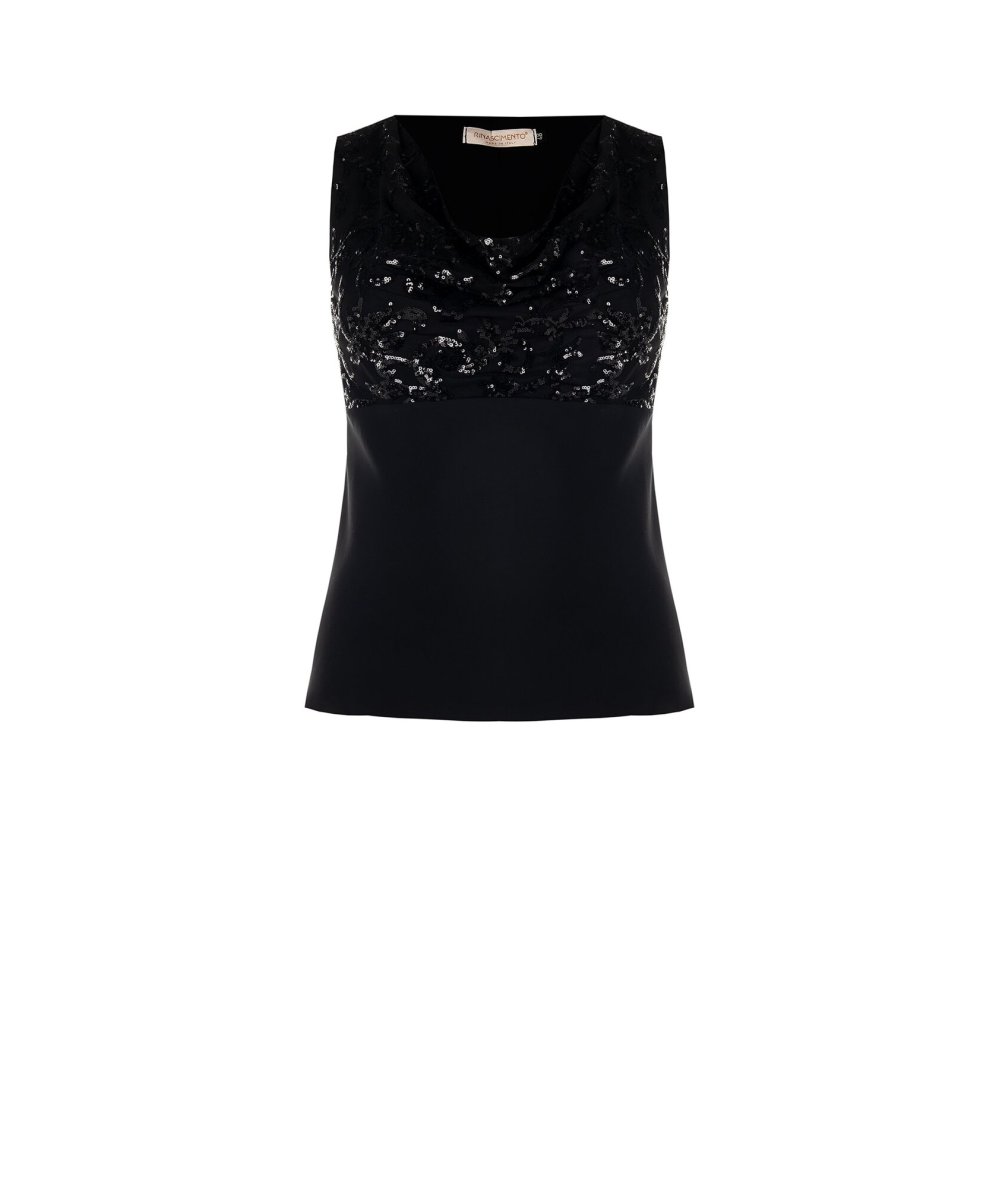 Top Sfiancato Nero Rinascimento Curvy